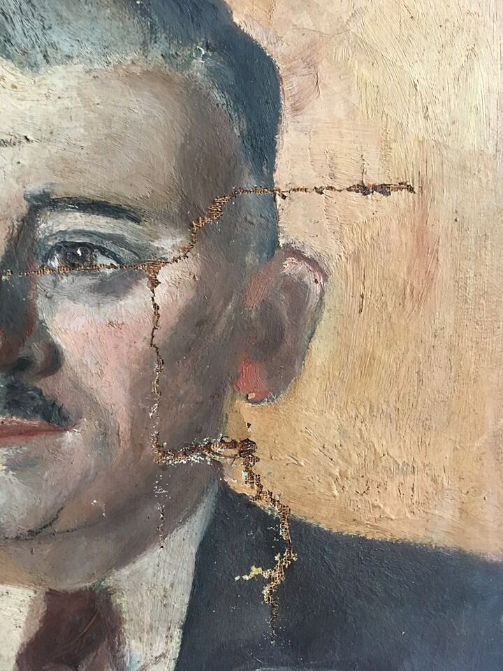 Portrait vintage oil