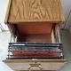 Wooden filing cabinet with 2 drawers - vintage trade furniture 1950