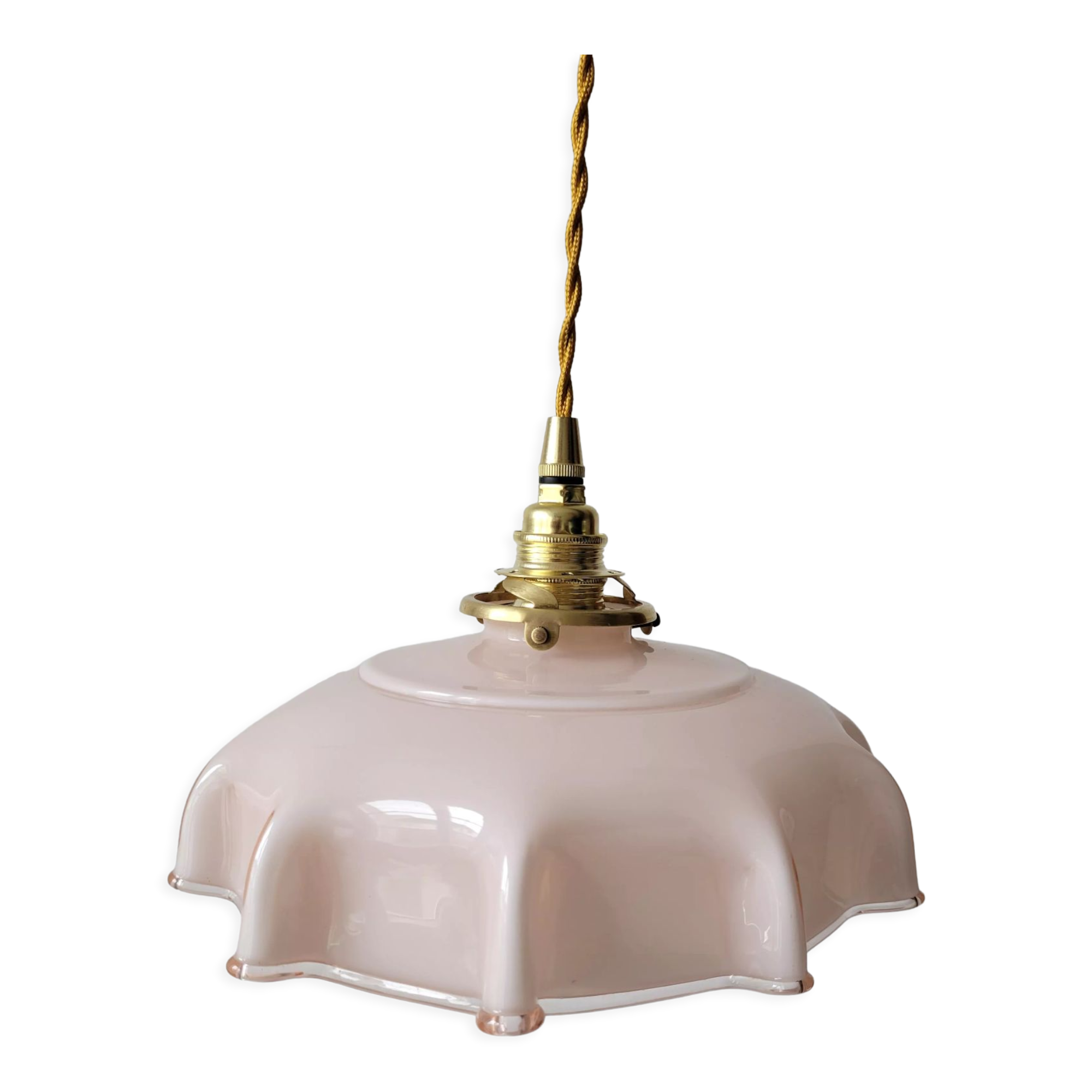 Pink opaline pendant light
