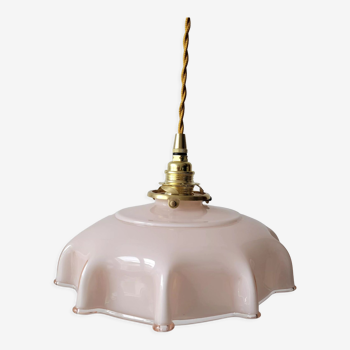 Suspension en opaline rose