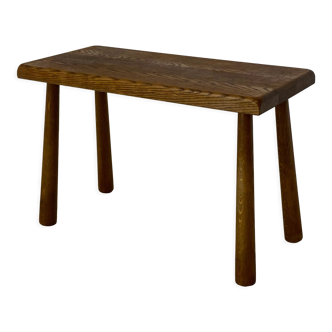 mid-century brutalist oak side table