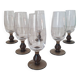 Champagne flutes with smoked brown glass feet