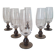Champagne flutes with smoked brown glass feet