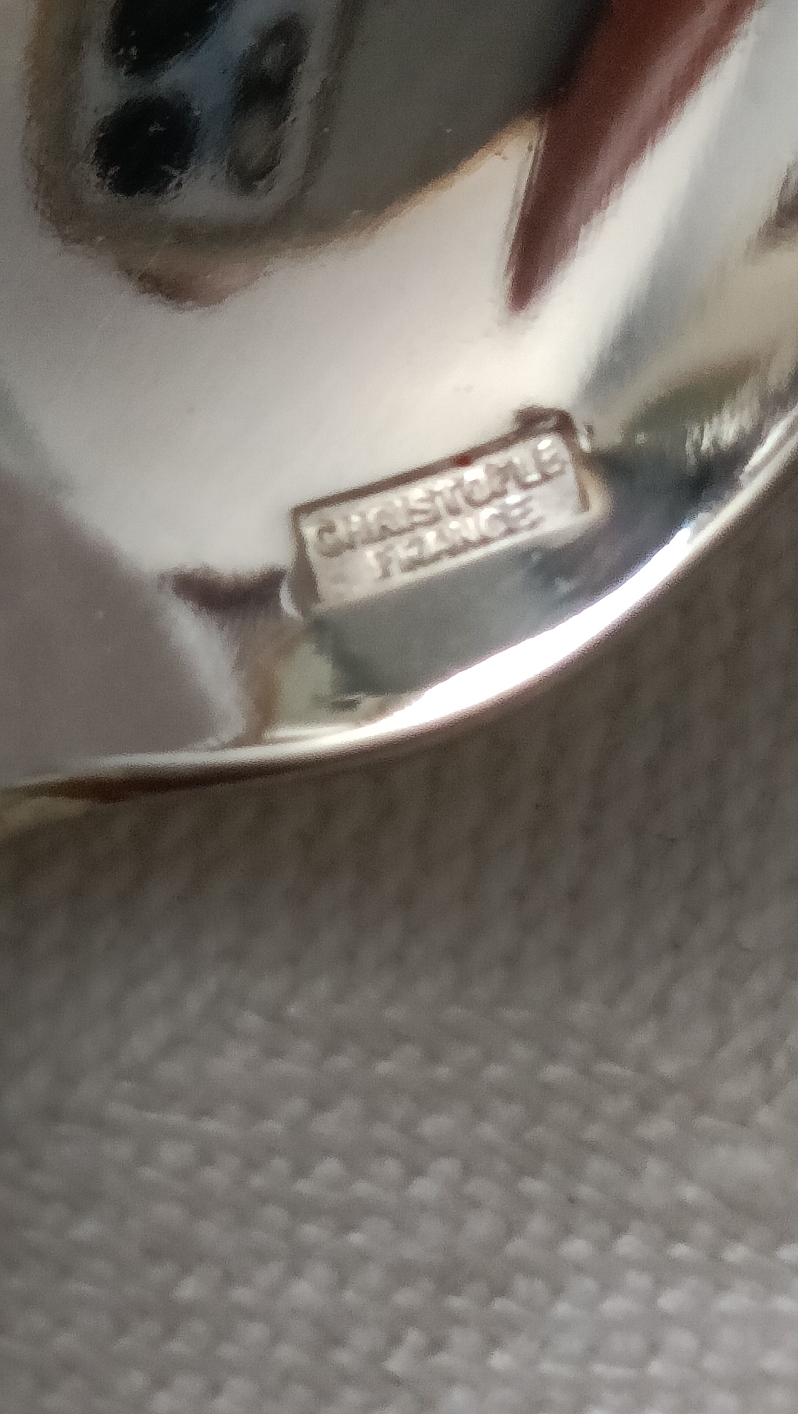 Set of 8 silver metal mocha spoons from christofle model "malmaison"