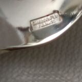 Set of 8 silver metal mocha spoons from christofle model "malmaison"