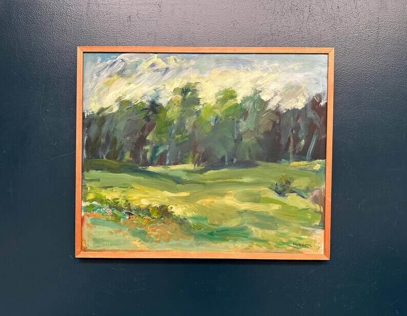 Original Swedish Oil on Canvas “Forest” by Leif Nilsson – Signed – Vintage
