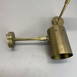 Set of two large minimalist Brass "tube" Wall Light Sconces, Italy 1970s