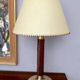 Burgundy Plexiglass and Brass Table Lamps by F. Loffredo, Italy 1980s