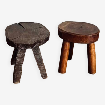 Set of 2 small stools - mismatched plant holders