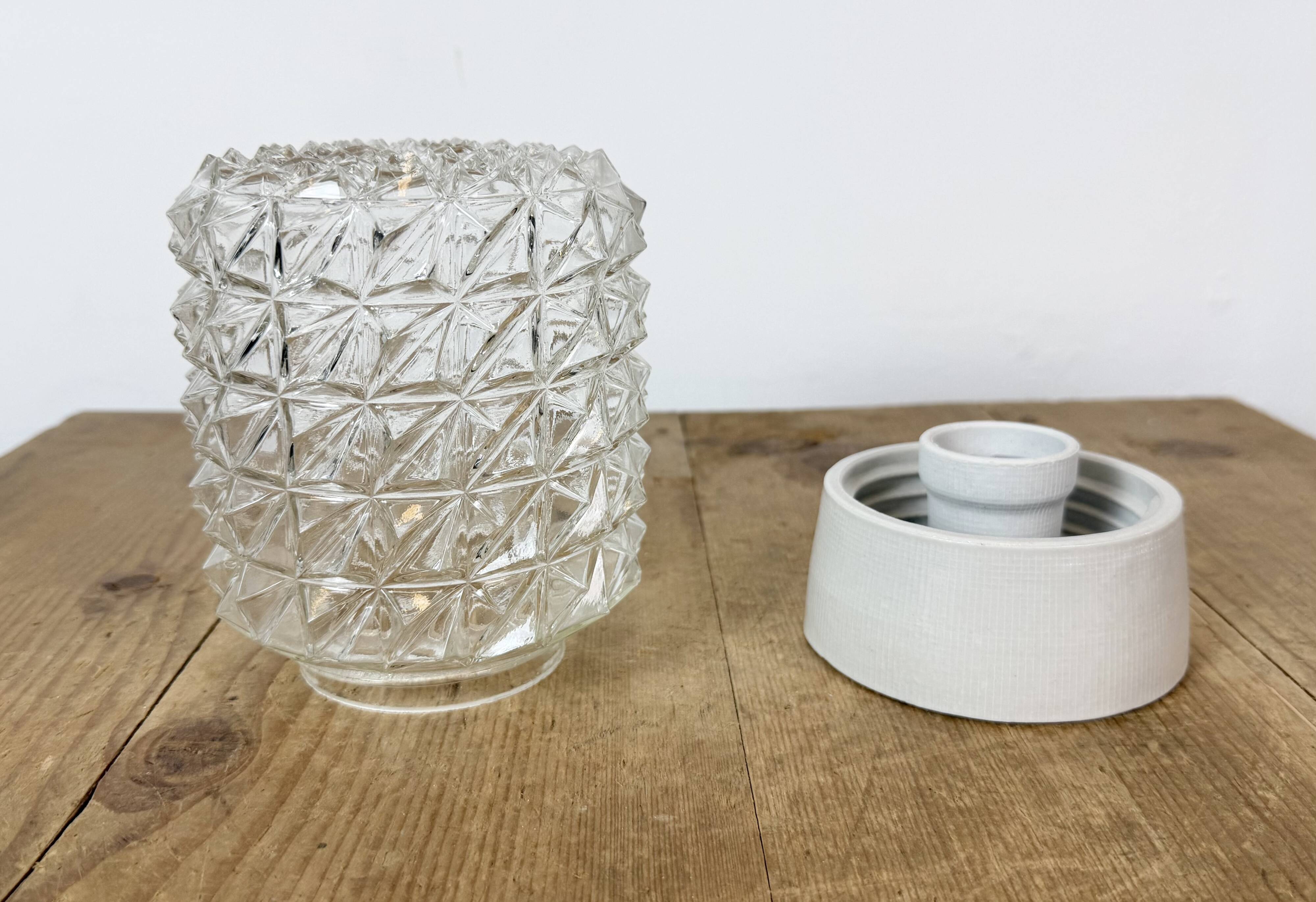 Vintage White Porcelain Ceiling Light, 1970s