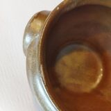 4 bowls with handles in gilded stoneware