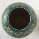 Enamelled ceramic vase with handcrafted decoration