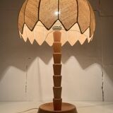 XL pine palm table mushroom lamp by Temde Switzerland, 1970s