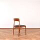Chaises de salle à manger danoises en teck et cuir par Henning Kjærnulf pour Korup Stolefabrik, années 1960, lot de 4