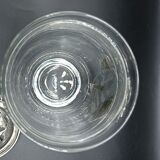 Covered jar / glass and openwork tin vase - Daffodils