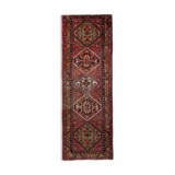 Tribal persian runner rug handwoven traditional red blue wool runner carpet 120x330cm