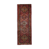 Tribal persian runner rug handwoven traditional red blue wool runner carpet 120x330cm