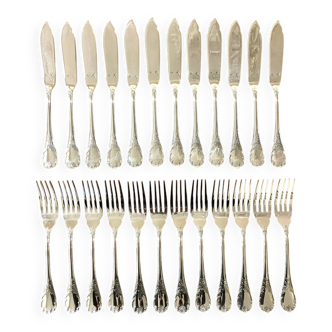 Christofle Marly 12 fish cutlery sets, 24 pieces, very good condition
