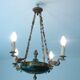 Empire chandelier 4 lights gooseneck golden bronze and painted brass
