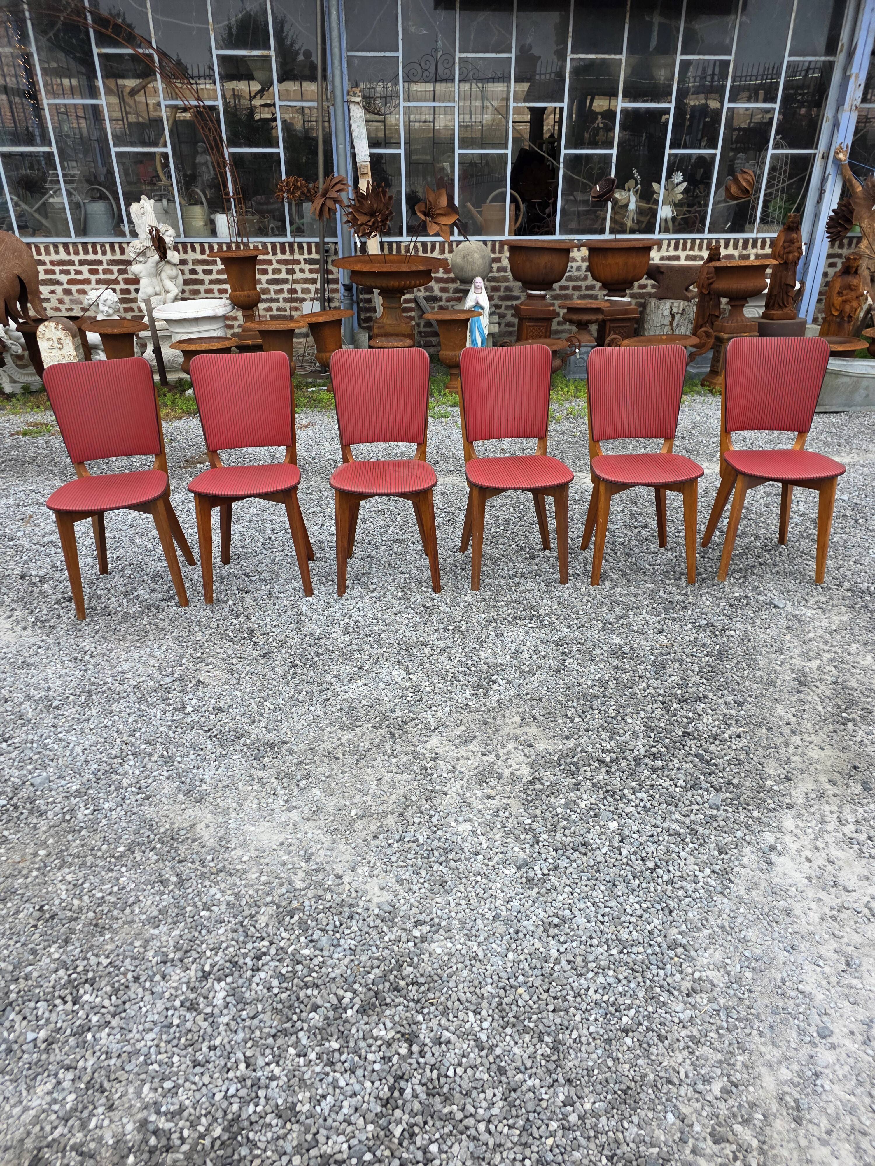 6 vintage oak chairs from the 1960s