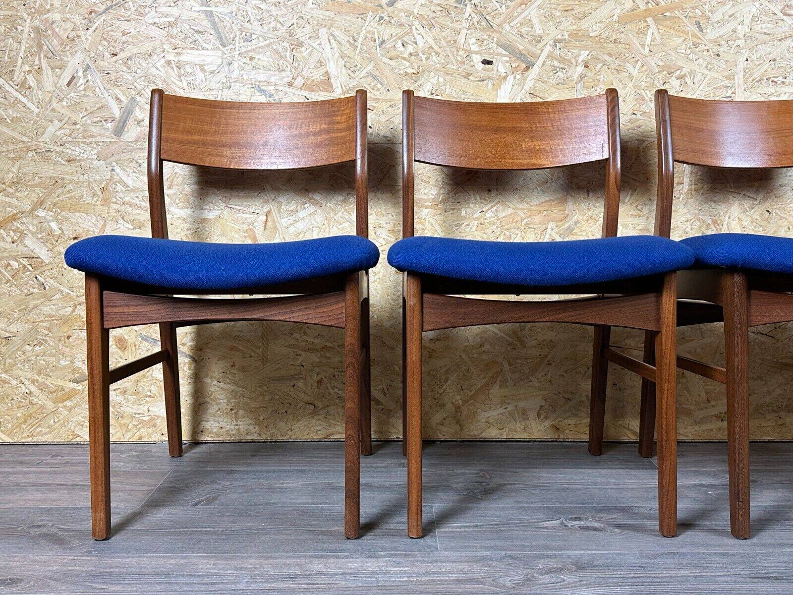 4x 60s 70s Teak Chair Dining Chair Danish Modern Design Denmark