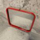 Vintage post-modern lacquered red metal mirror