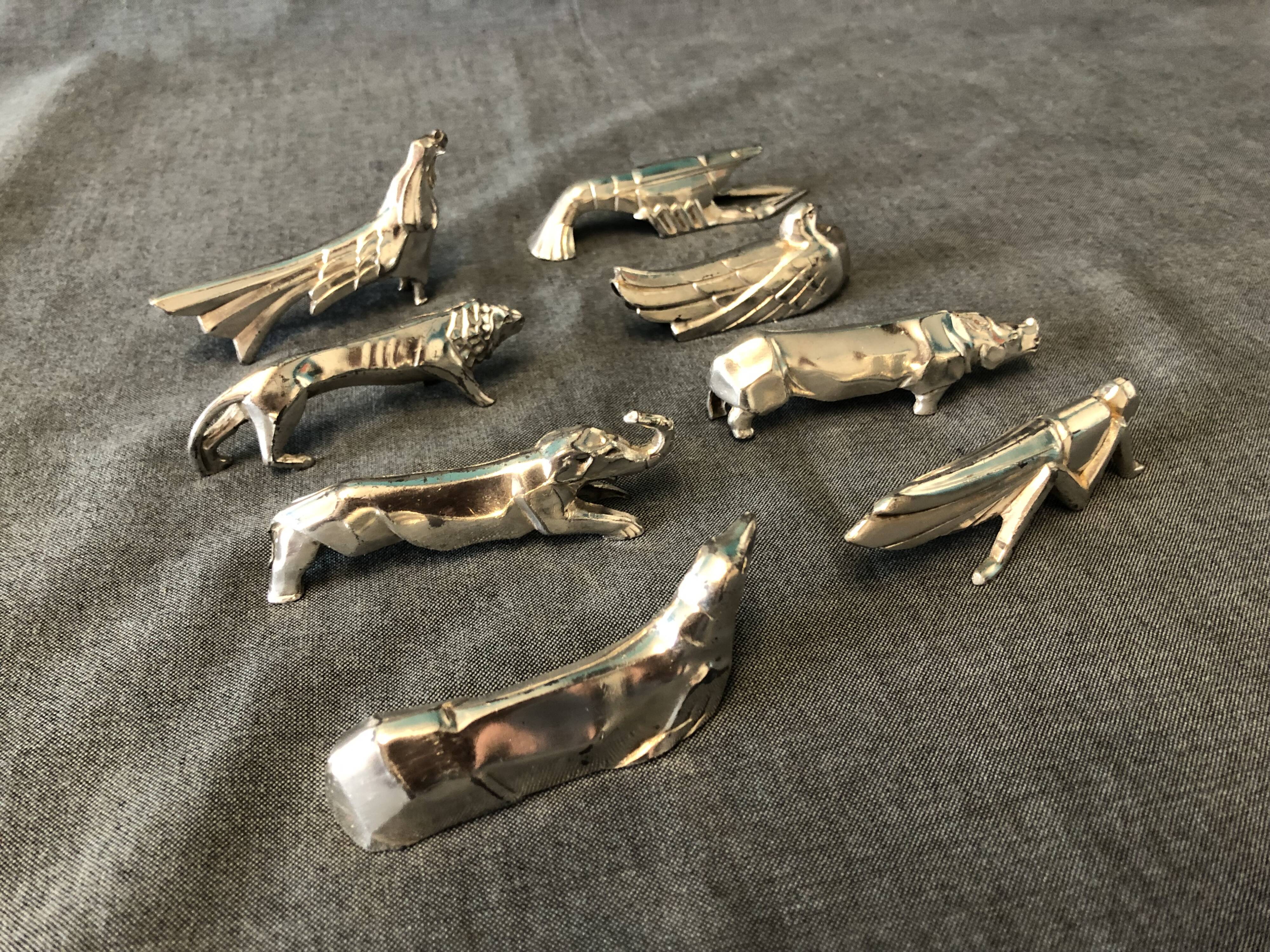 8 animal knife holders art-deco 1930 design sandoz