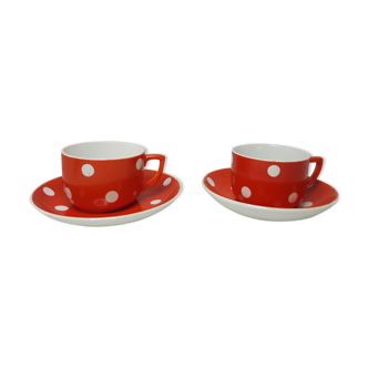 Vintage sarrguemines digoin cup duo