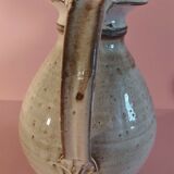 Glazed terracotta pitcher signed Pierrette XXth