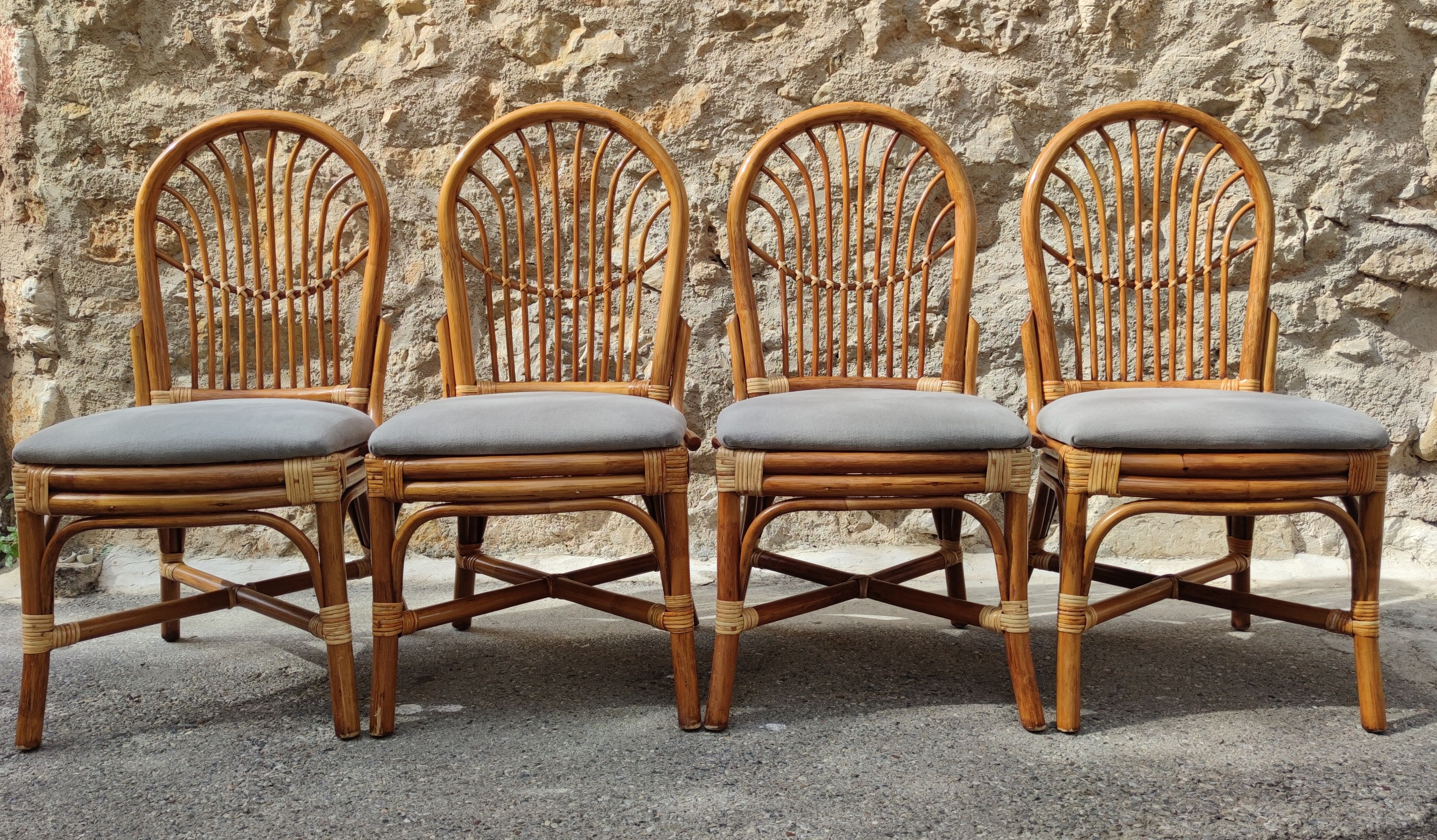 Chaises rotin et bambou