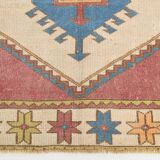 4x7 Burgundy & Beige Vintage Oushak Rug, 132x190Cm