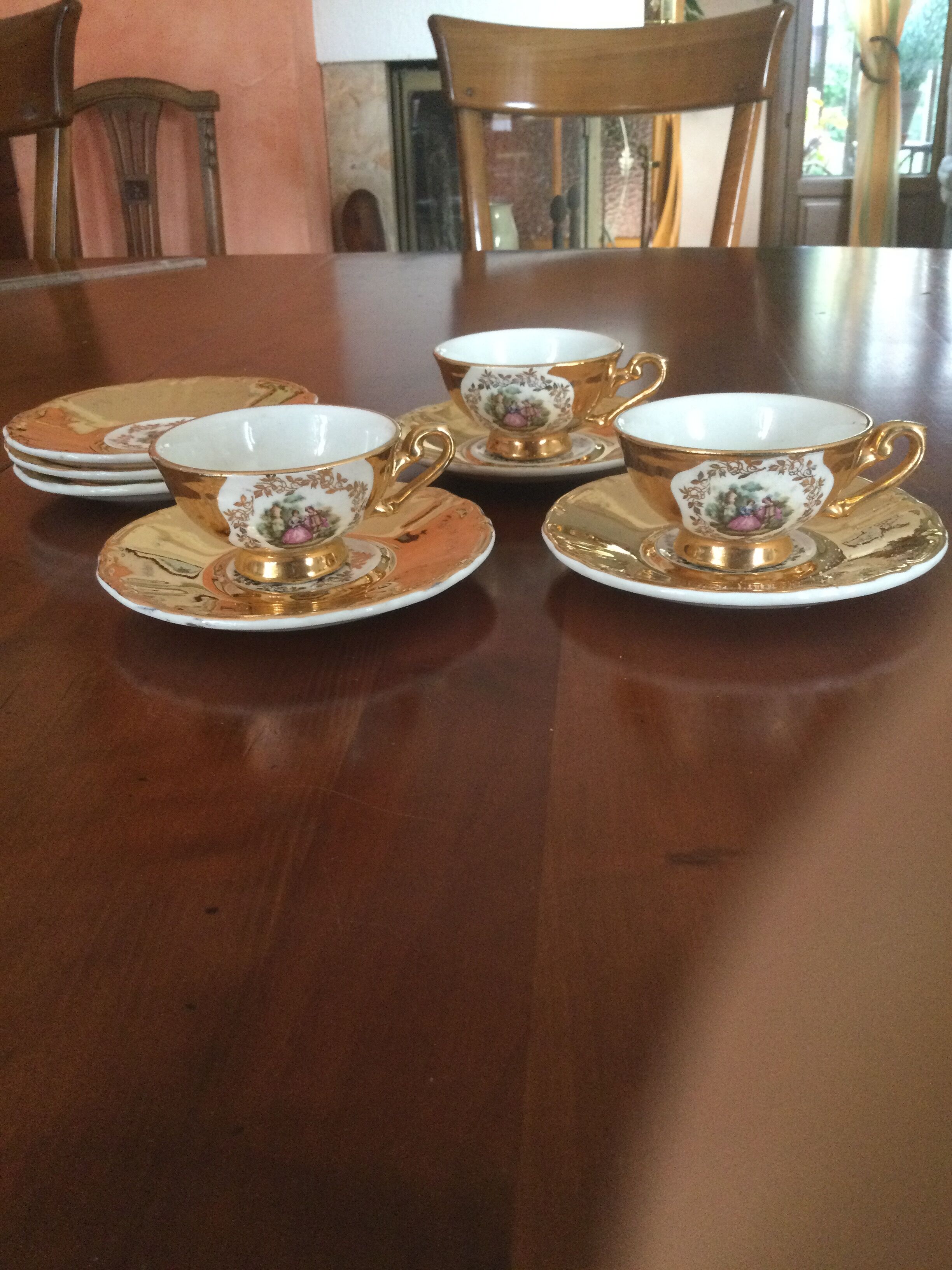 Coffee cups or mocha with romantic scenes