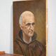peinture vintage,peinture à l'huile, portrait moine, portrait homme, décoration mural, home decor