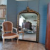 Large black and gold Napoleon III mirror 148X98