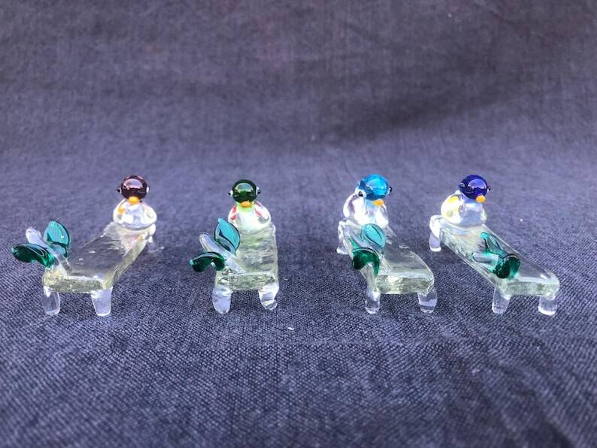 Set of Four Rare Vintage Murano Glass Knife Rests/Knife Holders, Italy, 1
