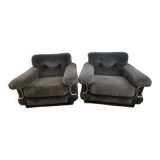 Pair of vintage italian design armchairs from the 70s