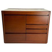 Italian Dry Bar attributed to Angelo Mangiarotti for Molteni in Wood and Marble, 1960s