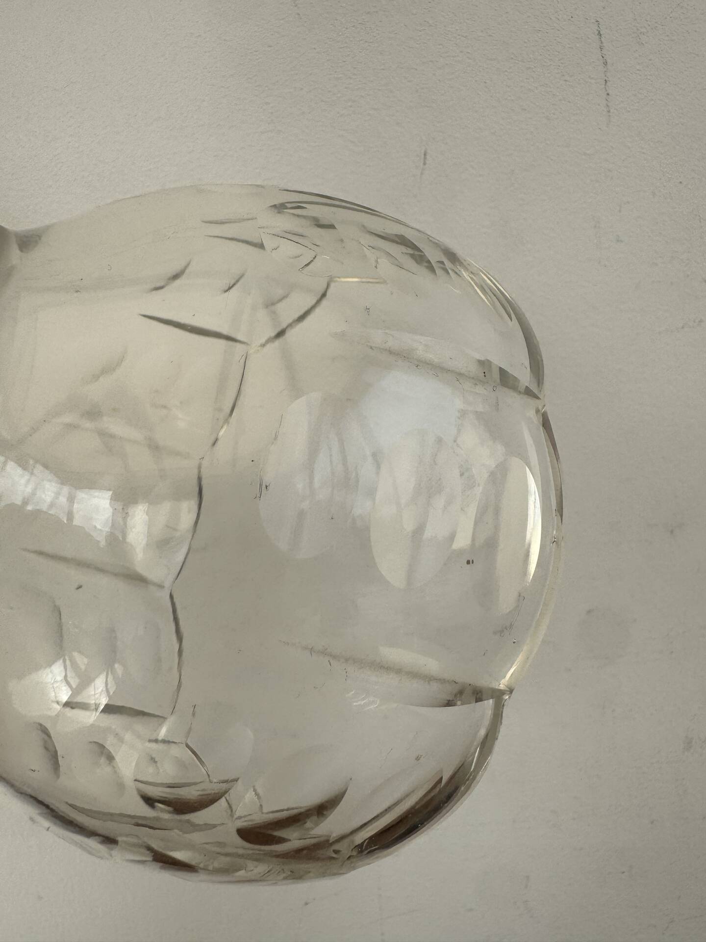 Lot 3 Tulips Antique Glass Cut Frosted Art Deco Lamps Lu