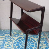 Table is varnished wood magazines