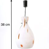 Vintage Encased and Blown Glass Pendant with Orange Murrine, Italy