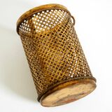 Mid Century Italian Regency Gilt Metal Waste Paper Bin from Li Puma