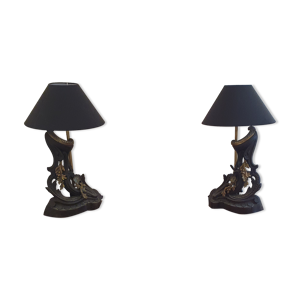 Paire de lampes en bronze Napoléon
