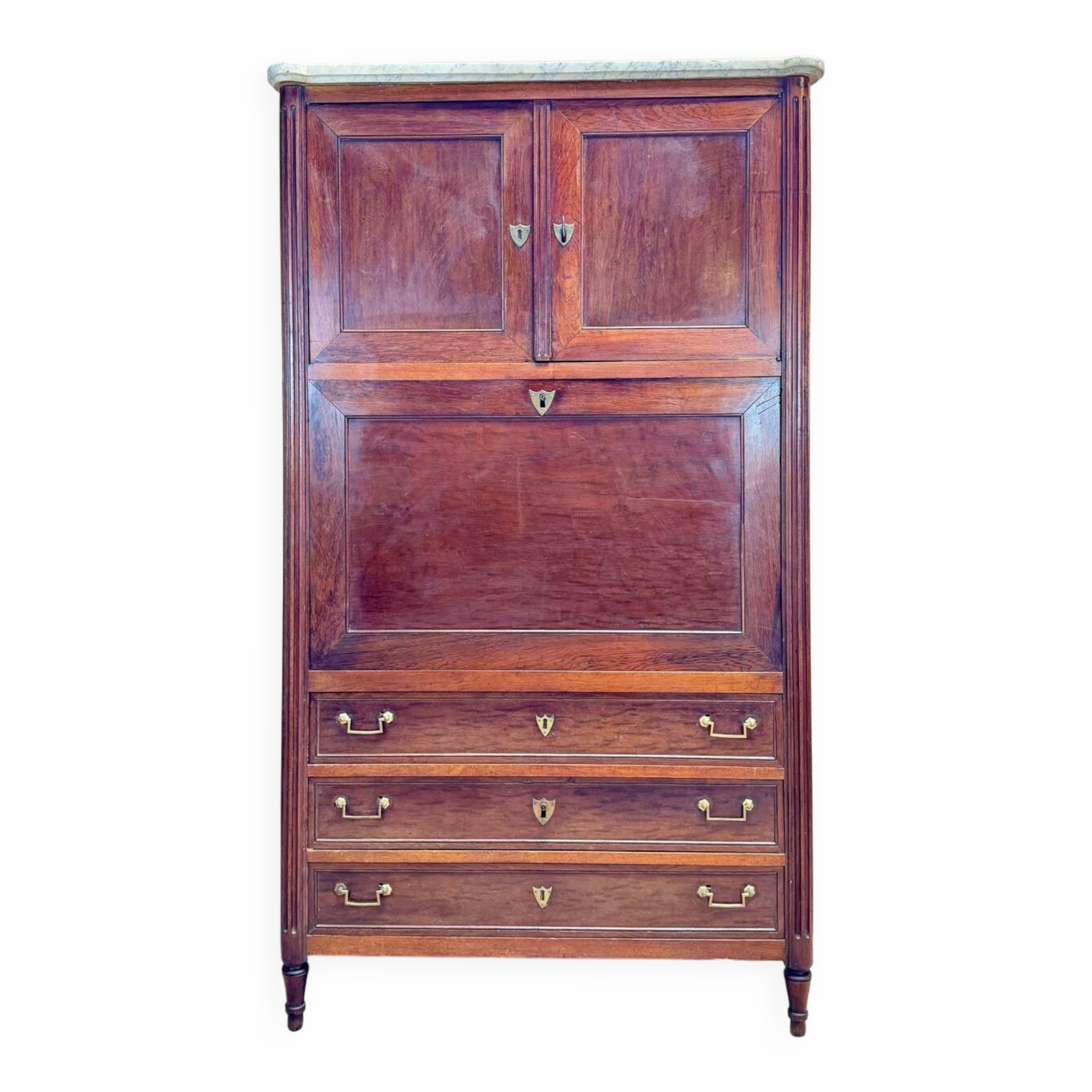 Louis XVI Mahogany Guillotine Secretary, 18th Century