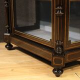 19th century English inlaid display cabinet