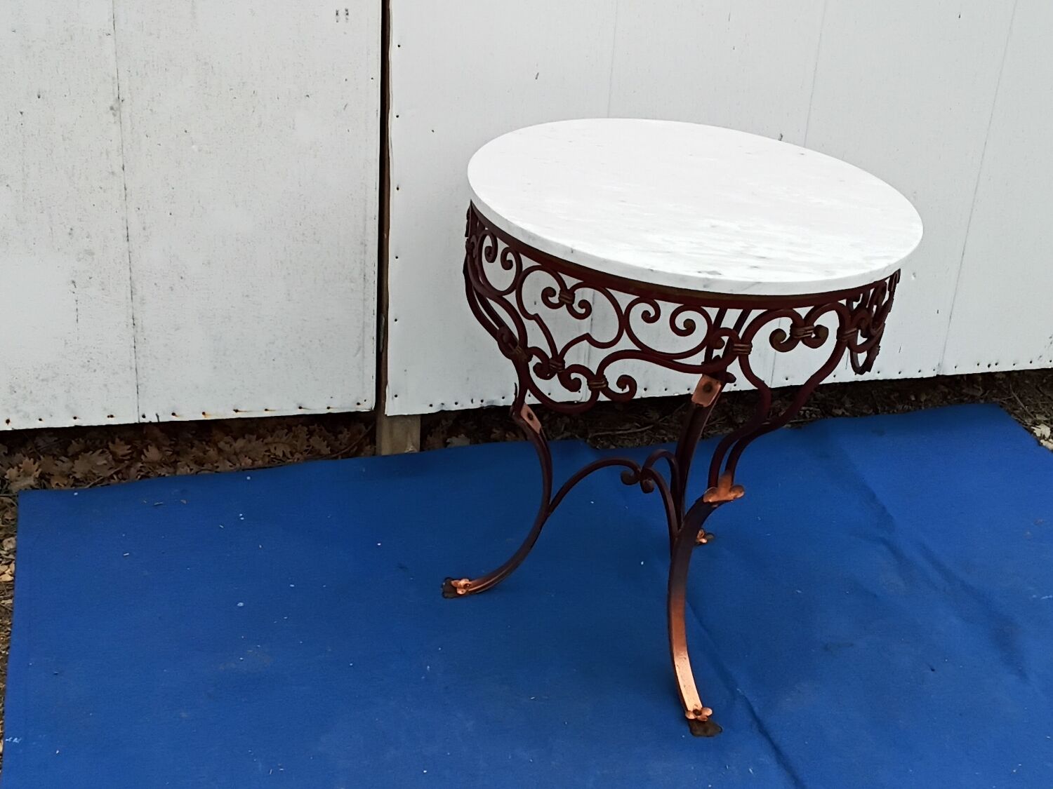 Vintage wrought iron pedestal table