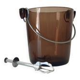 Vintage 1970s ice bucket and tongs.