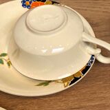 Set of 6 cups and under cups in earthenware