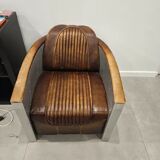Aviation-style club armchair