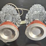 Pair of Vintage 70's Orange Mushroom Lamps