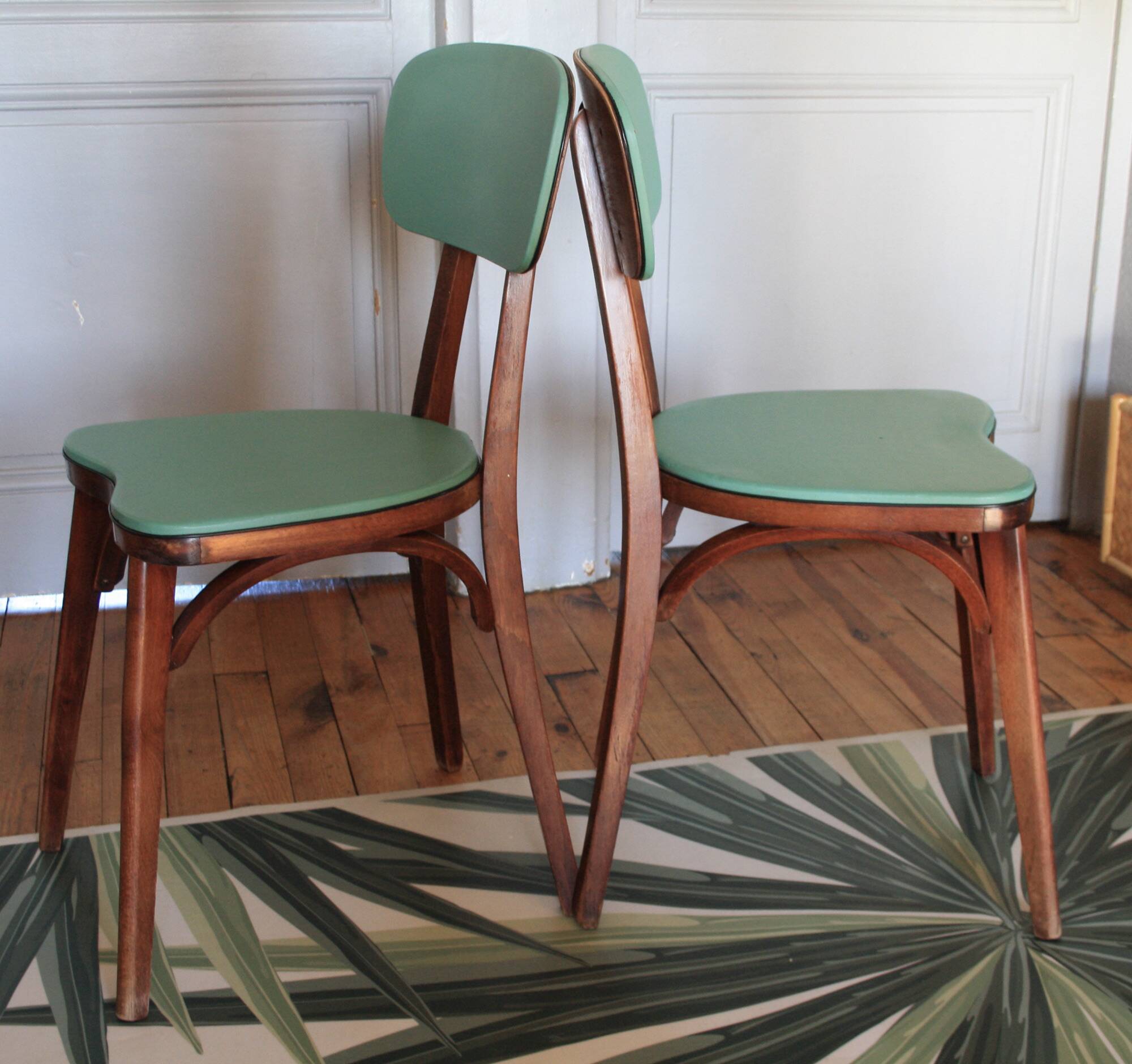 Baumann Green Heart Chairs